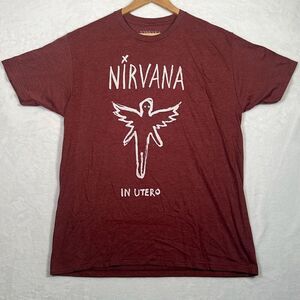 Nirvana in Utero Brush live nation concert release heather burgundy Tshirt Men L